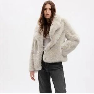 Gap Faux Fur Jacket - Natural beige, Tall small